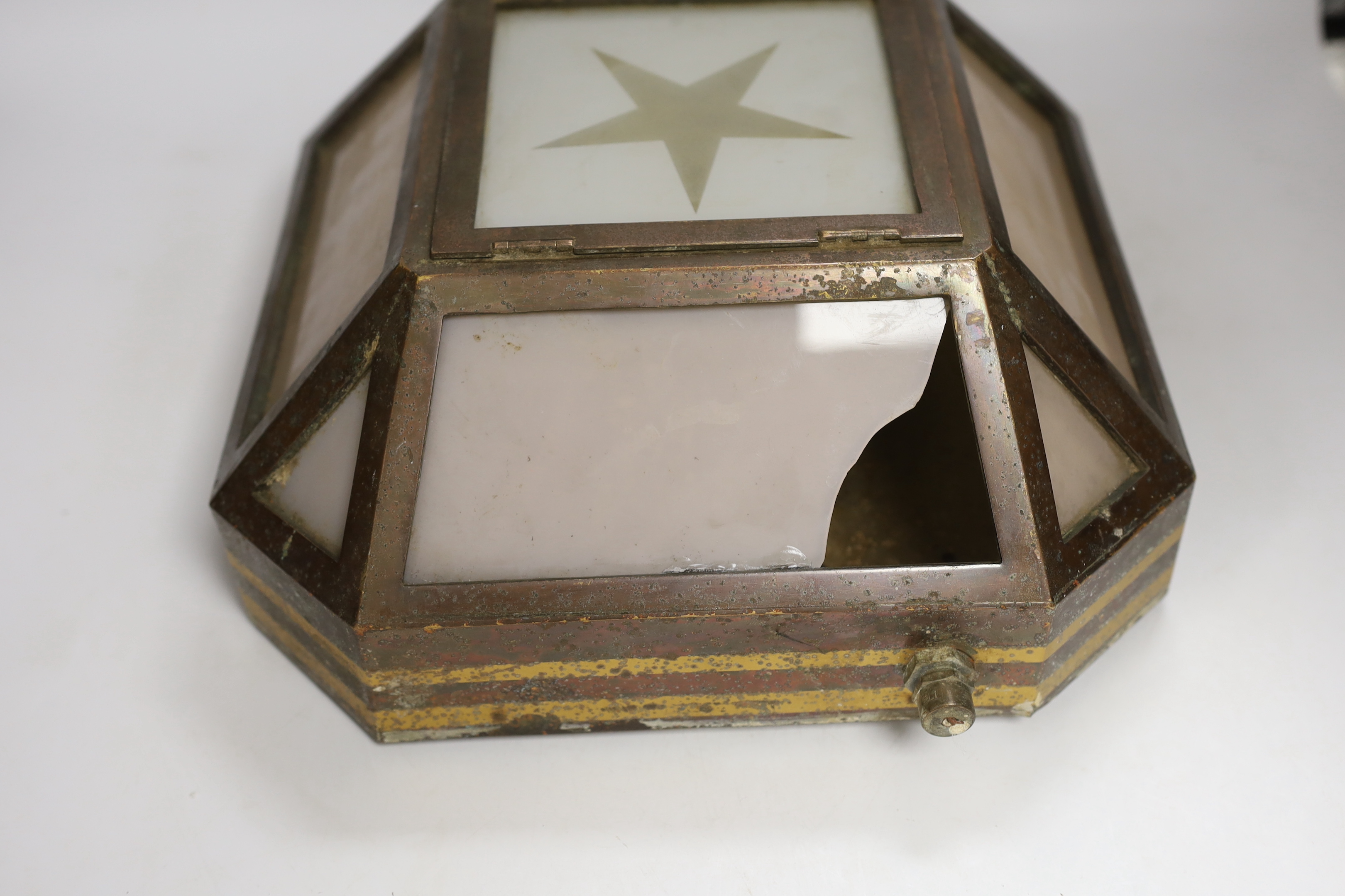 An early 20th century brass wall light, 33 x 33cm